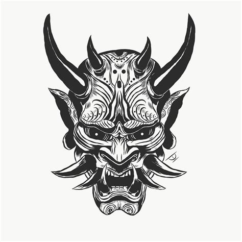The hannya mask has a very important role in japanese theatre and arts. Oni Simple Samurai Mask Tattoo - Best Tattoo Ideas
