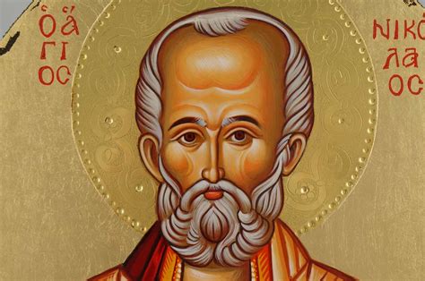 St Nicholas Of Myra Polished Gold Halo Orthodox Icon Blessedmart