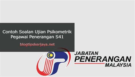 Contoh Soalan Ujian Psikometrik Pegawai Penerangan S41