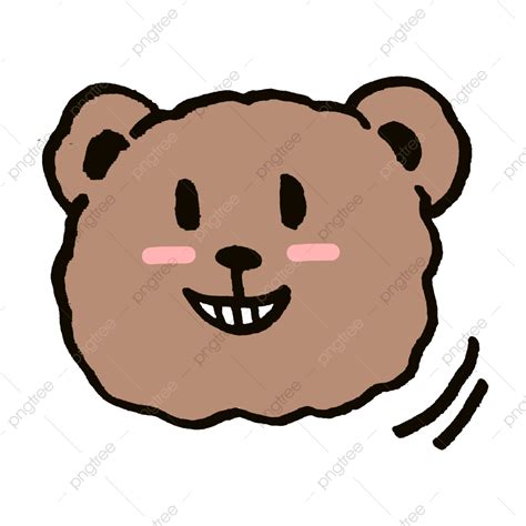 Brown Bear Face Clipart Hd Png Korean Bear Stickers Brown With Smile
