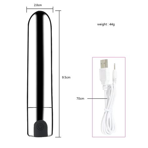 10 Speeds Silver Rechargeable Bullet Vibrator Waterproof Wireless Power