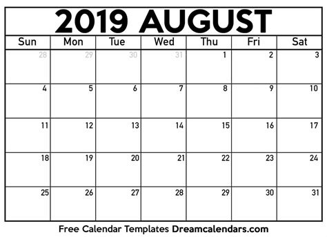 As you probably already know, the calendar we use in america and the one that is widely accepted worldwide has twelve months. Printable Blank August 2019 Calendar on We Heart It