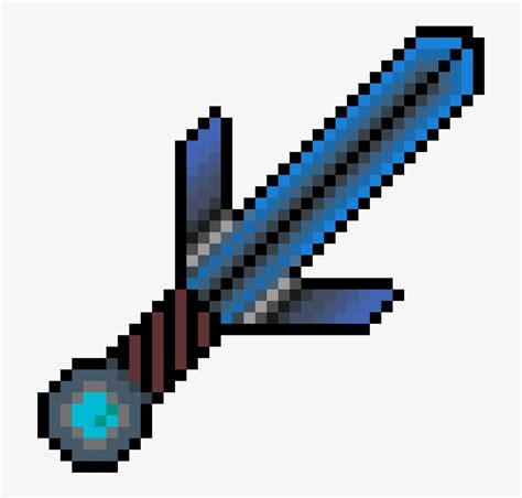 Diamond Sword Terraria Sword Pixel Art Transparent Png 1152x1152
