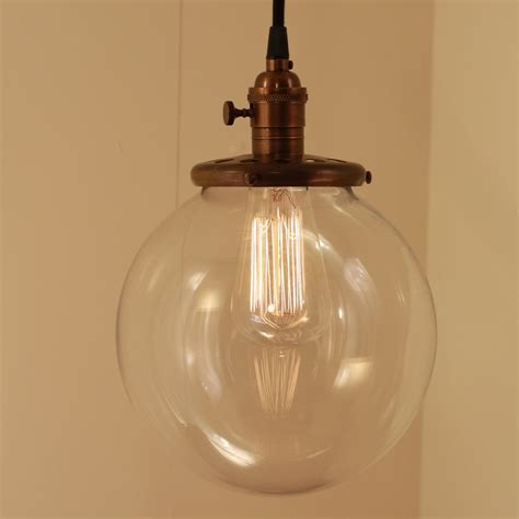 Clear Glass Globe Pendant Fixture 8 Inch Hanging Pendants Pendant Light Fixtures Glass Globe
