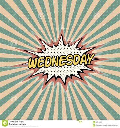 Wednesday Day Week Comic Sound Effect Stock Vector Illustration Of