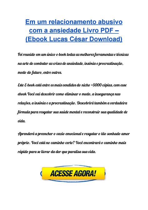 Em Um Relacionamento Abusiva Com A Ansiedade Lucas Cesar Pdf