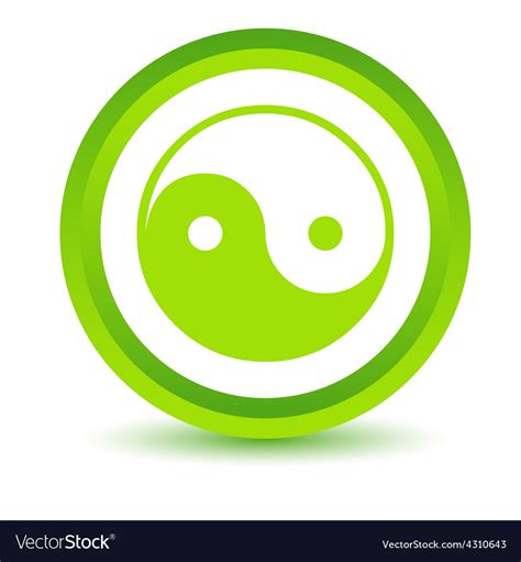 Green Yin Yang Icon Royalty Free Vector Image Vectorstock
