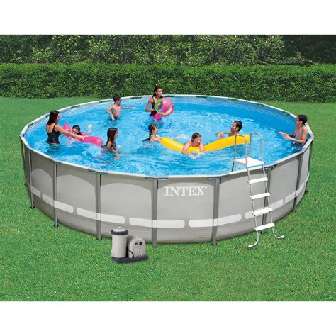 Intex 24 X 52 Ultra Frame Steel Frame Above Ground Swimming Pool Set