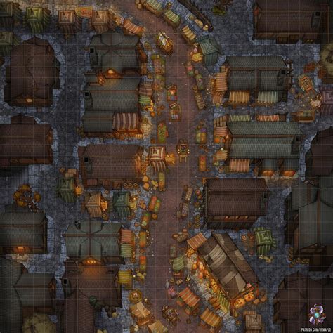 OC Art City Market Battle Map X R DnD