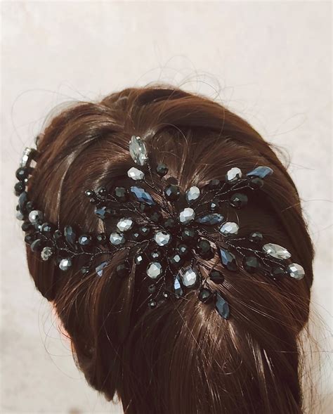 Crystal Hair Pinsblack Hair Pins Bride Hair Pins Crystal Etsy