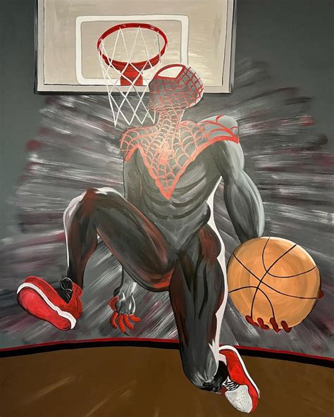Miles Morales Spiderman Basketball Mural Spiderman Miles Morales