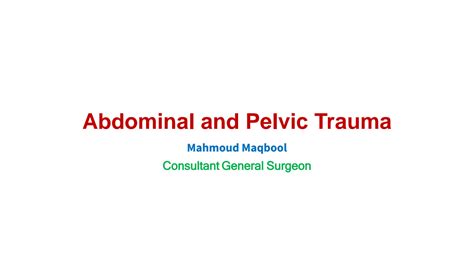 Solution Abdominal And Pelvic Trauma Reduced Studypool