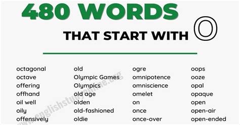 555 Extraordinary Words That Start With O In English English Study