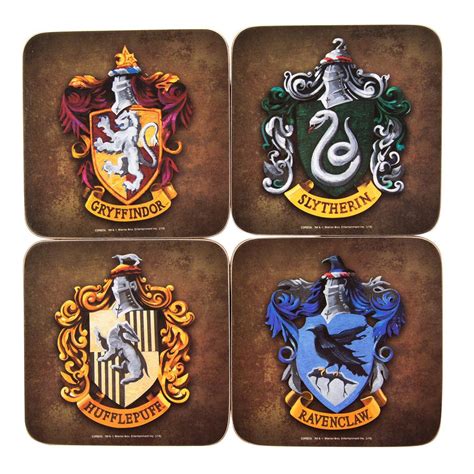 Harry potter house crests official. Official Harry Potter Hogwarts House Crests Coaster Set of ...