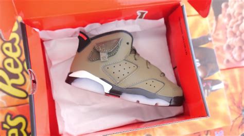 Air Jordan 6 Travis Scott Kids Td Retro Sneaker Detailed Look