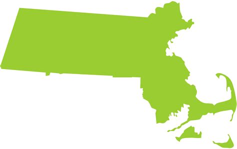 Massachusetts Map Silhouette Free Vector Silhouettes