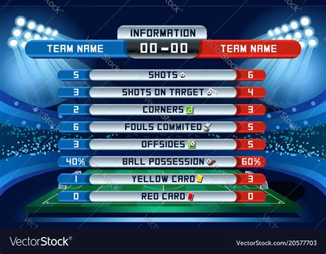 Football scores global stats image Royalty Free Vector Image