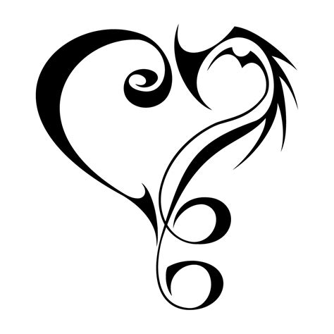 Tribal Heart Decal Heart Shape Tattoo Design Transparent Cartoon
