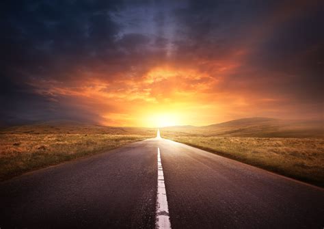 Sunset On The Road Wallpapers High Quality Download Free