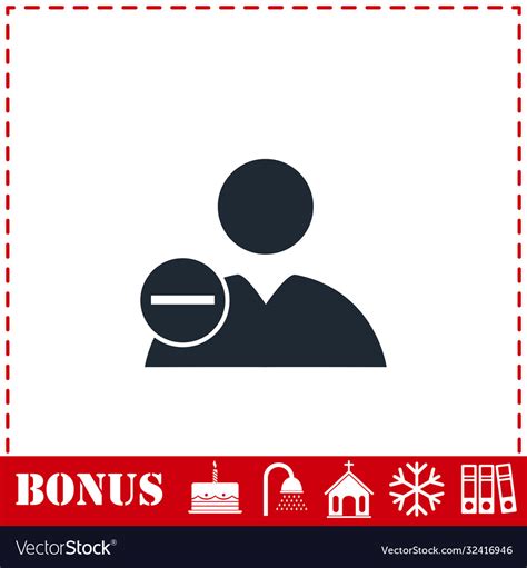Delete User Icon Flat Royalty Free Vector Image