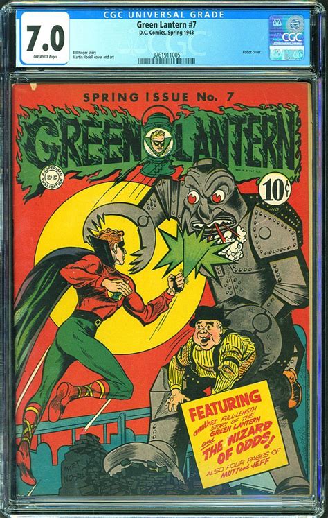 Green Lantern 7 1943 Cgc 70 Fvf Comic Books Golden Age Dc