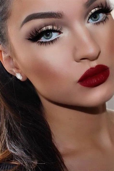 Affordable Magical Eye Makeup Ideas For Wedding Red Lipstick Makeup Dark Red Lipstick