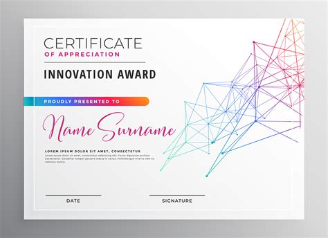 Creative Colorful Certificate Template Design Download Free Vector