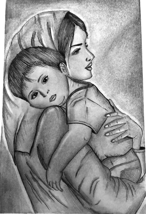 Mother Child Beautiful Sketch Curious Times