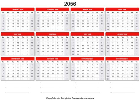 2056 Calendar