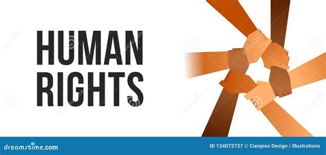 People Arms Unity For Human Rights Poster Stock Vector Illustration