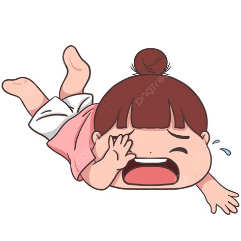 Little Girl Crying On Her Stomach Lying Down Cry Sad Png Transparent