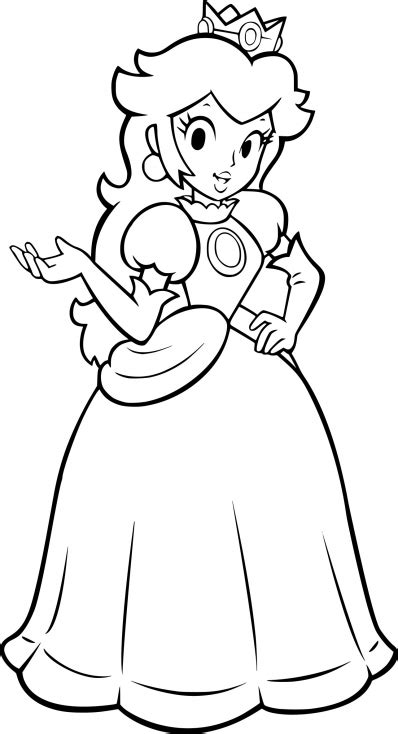 Mario et ses amis font la course. Coloriage Princesse Peach à imprimer