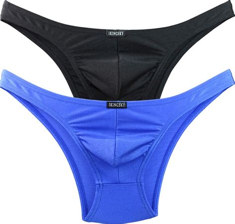 Ikingsky Mens Cheeky Briefs Bulge Underwear With Half Back Sexy Low