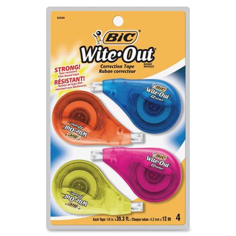 Bic Wite Out Brand Ez Correct Correction Tape White Tape Applies Dry