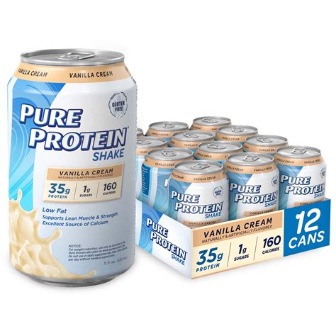 Pure Protein Shake Vanilla Cream 35g Protein 11 Fl Oz 12 Ct