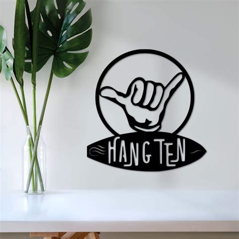 Hang Ten Sign Surfing Metal Wall Art Simply Royal Design Reviews
