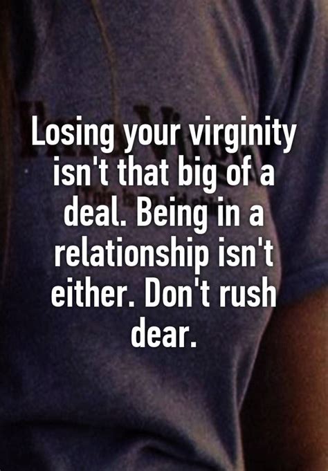 Losing Your Virginity Isnt That Big Of A Deal Being In A Relationship