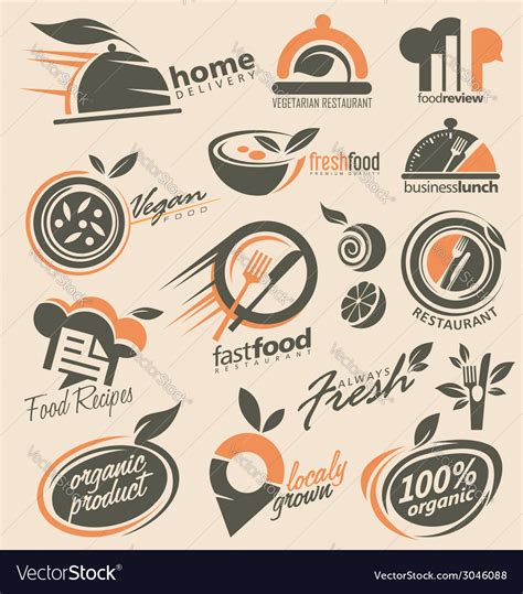 We provide you thousands of logo ideas to choose from. Food and restaurant logo designs Royalty Free Vector Image