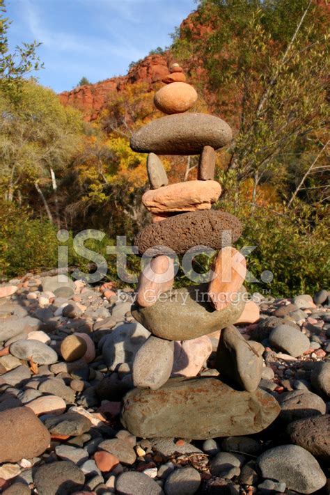 Stacked Rocks Form A Natural Sculpture In The Sedona Desert Stock Photo