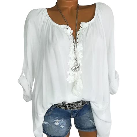 Womens Tops And Blouses Fashion Off Shoulder Lace Floral V Neck Ladies