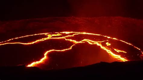 Time Lapse Lava Lake Ethiopia Erta Ale Volcano At Danakil Depression