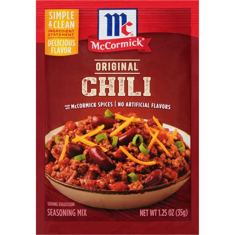 Mccormick Classic Chili Seasoning Mix Packet 125 Oz