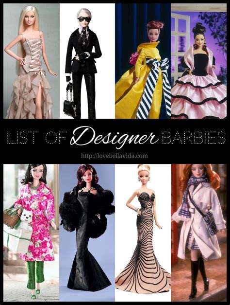List Of Designer Barbie Dolls Barbie Barbie Dolls Fashion