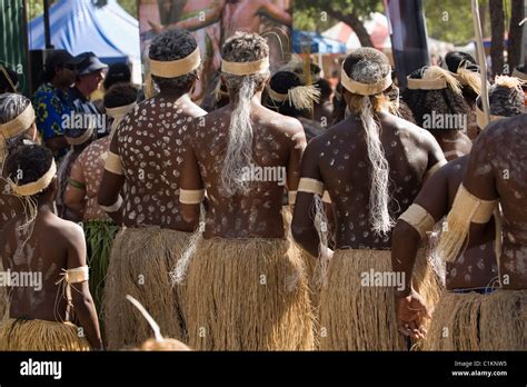 Indigenous Dancers At The Laura Aboriginal Dance Festival Laura Queensland Australia Stock
