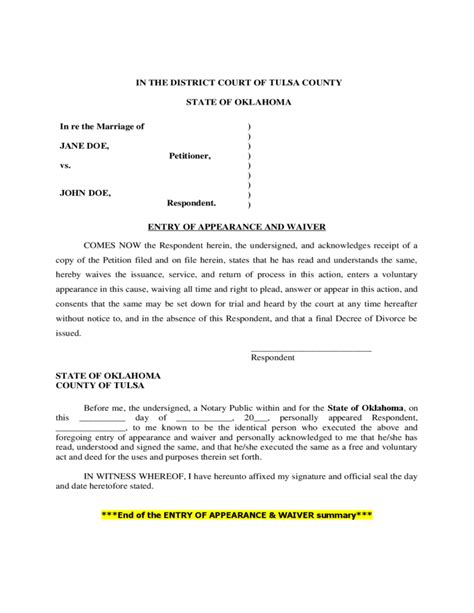 Petition For Dissolution Of Marriage Oklahoma Free Download