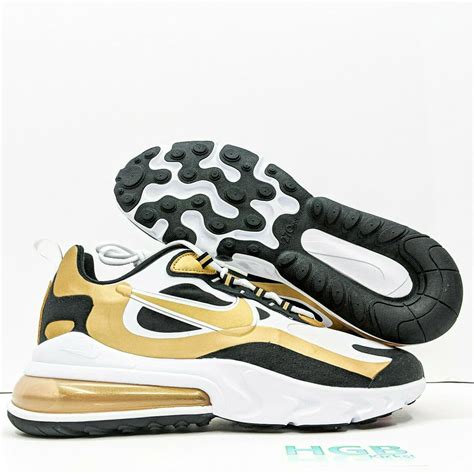 Nike Nike Air Max 270 React Mens Shoes White Metallic Gold Black