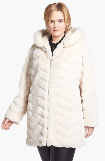 Gallery Hooded Carved Faux Fur Coat Plus Size Nordstrom Fur Coat