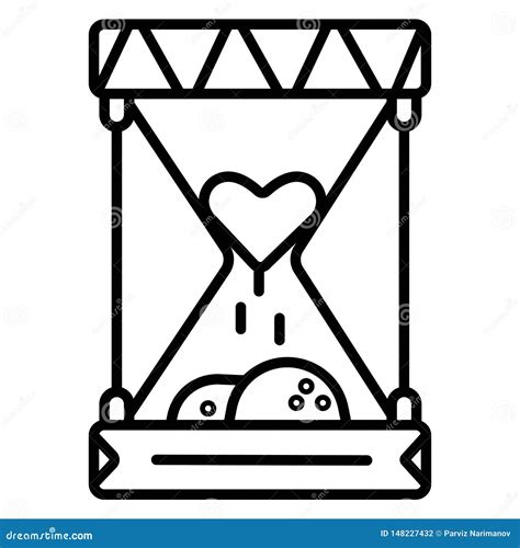 Hourglass With Human Heart Stock Vector Illustration Of Hourglass