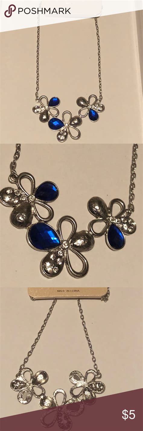 Blue Bedazzled Necklace Never Worn Only 1 Available Great Condition