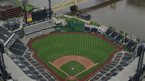 5k Stock Footage Aerial Video Orbiting Pnc Park Tilt Up And Reveal